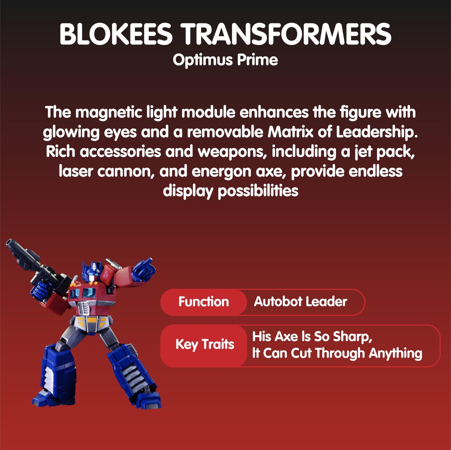 BLOKEES Transformers Action Edition G1 Optimus Prime - 3" Multicolor Plastic Figure Model 71156