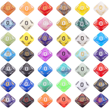 AUSTOR 42 Pieces Polyhedral Dice 10 Sided Game Dice Set Mixed Color Dices Assortment with a Black Velvet Storage Bag for DND RPG