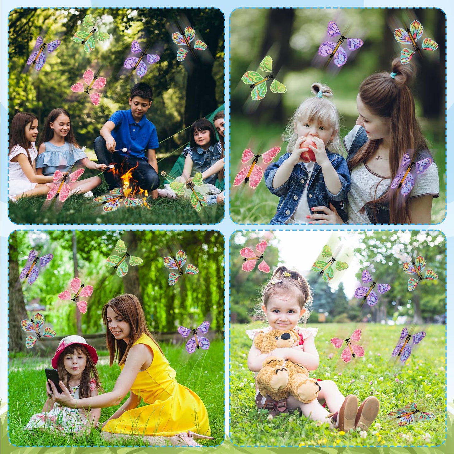 120 Pcs Flying Butterfly Toys Wind Up Flying Butterfly Card Surprise Gifts Butterfly Fairy Flying Toy in The Book Rubber Band Powered Gifts for Christmas Wedding Birthday Teacher Appreciation Gift