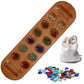 WE Games Coffee Table - African Stone Game, Solid Wood, Walnut Stain, Brown, Model 492022