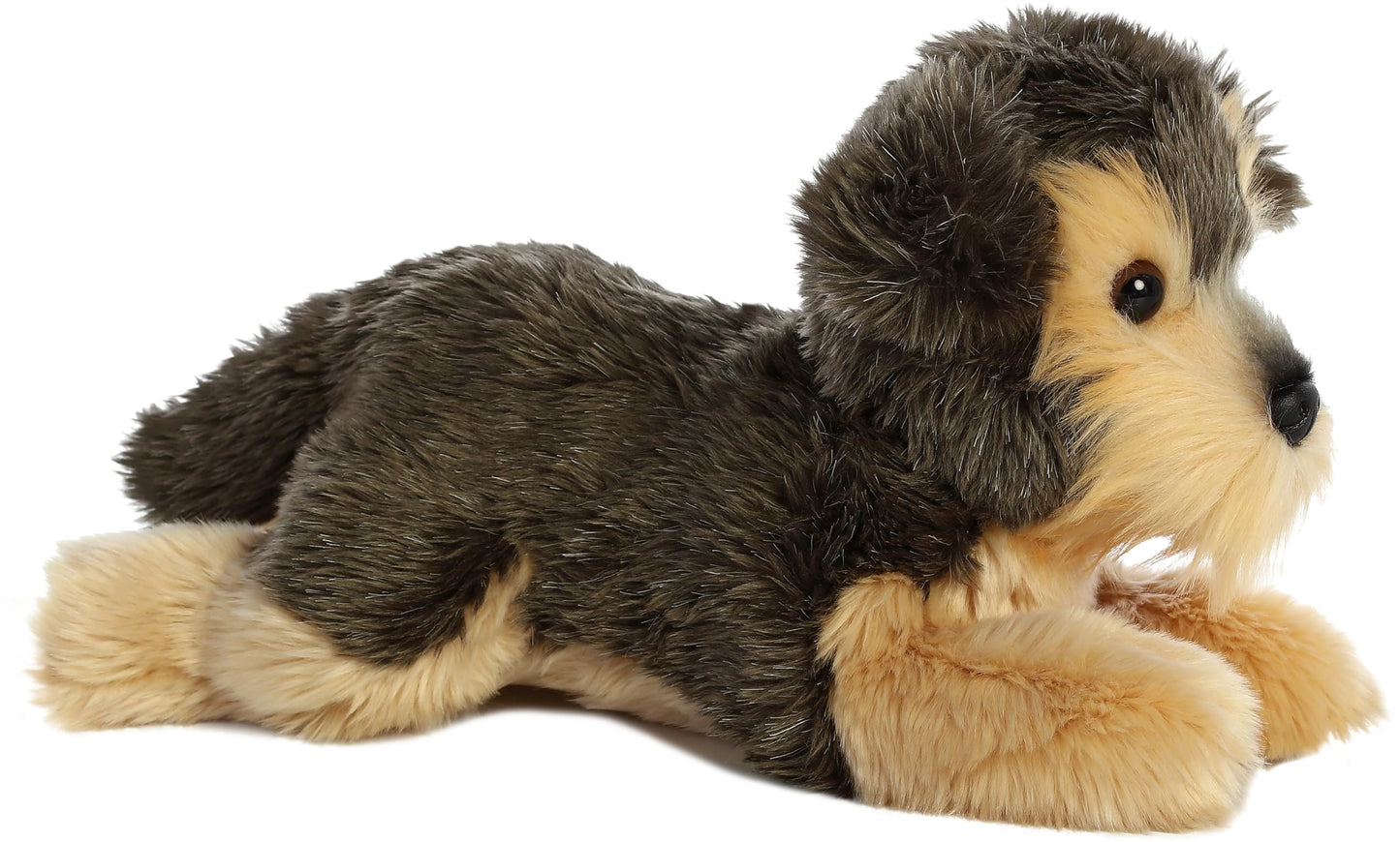 Aurora Adorable Flopsie Yorky Stuffed Animal - Playful Ease - Timeless Companions - Gray 12 Inches