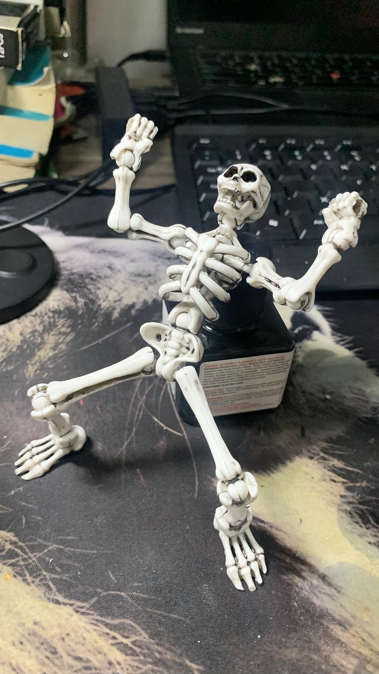 QWZFirst T13 Skeleton Action Figure  Movable Articulated Human Skeleton  5.12-in Action Figure Wearing Multiple Sets of   Can Be Painted  Suitable for Collectors As Desktop Decorations (1pcs)