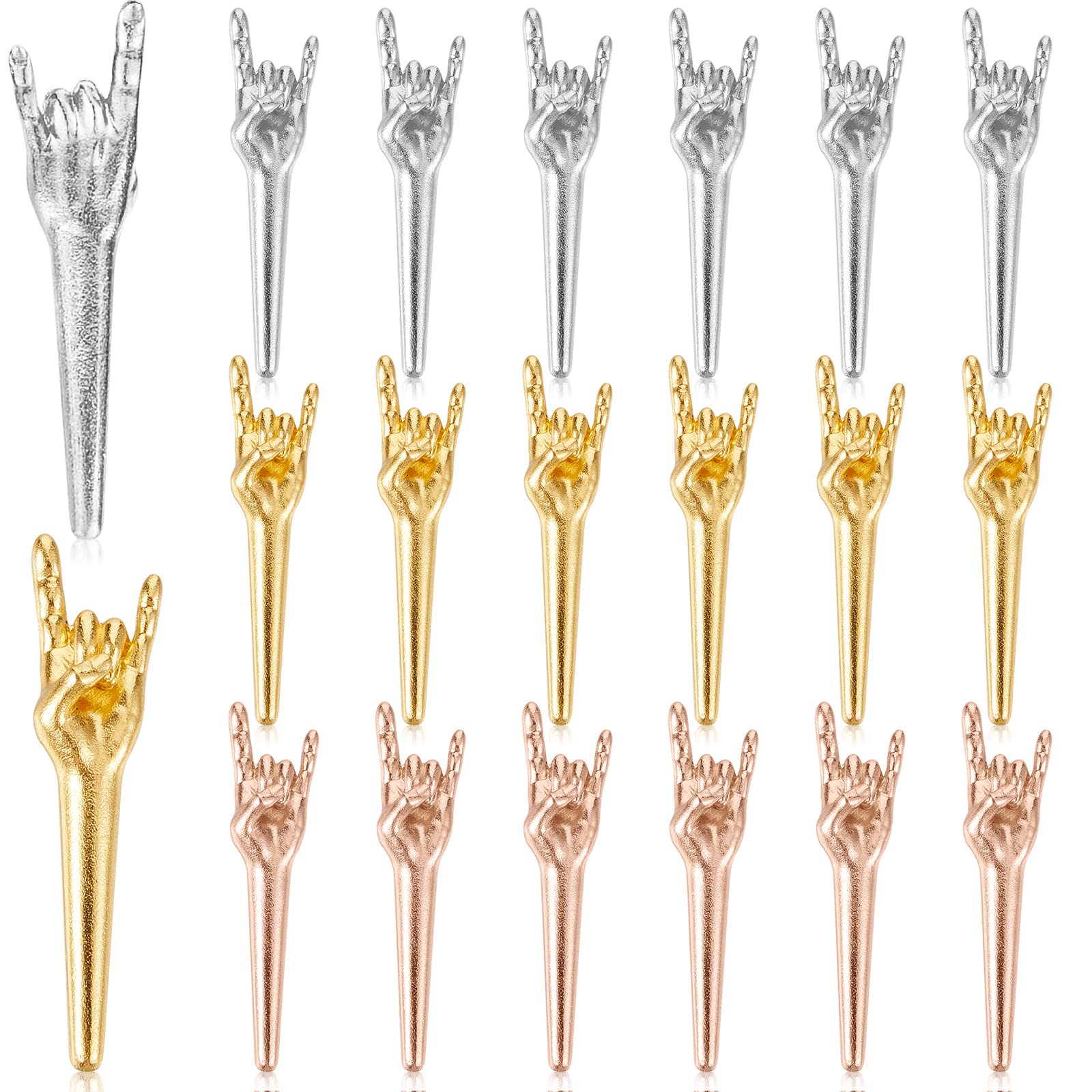 Jexine 18 Pcs Metal Cribbage Pegs Cribbage Board Pegs Fit 1/8 Holes Funny Finger Gesture Cribbage Pegs 3 Colors Unique Cribbage Pegs Toy for Game Accessories Cribbage Traditional Board Game (Rock)