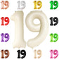 Katchon, Cream 19 Balloon Number - Huge, 40 Inch | 19 Balloons, 19Th Birthday Decorations | 19 White Balloons, 19 Birthday Decorations | 19 Cream Balloon | 19 Birthday Balloons | Number 19 Balloons