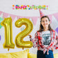 12Th Birthday Balloons For Boys, Big Laser Gold Foil Number 12 Balloons Anniversary Party Decor, Mylar Self Inflating Helium 40