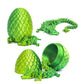 Flavery Dragon Egg - 3D Printed Egg With Flexible Pearly Sheen Dragon Inside, 3D Printed Surprise Gift, Articulated Dragon Egg F
