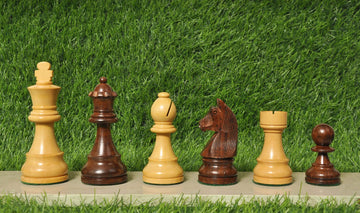 Palm Royal Handicrafts 3.75 Inches Wooden Chess Pieces Only 32 Chessmen And 2 Extra Queens Made Of Boxwood And Rosewood For Tour