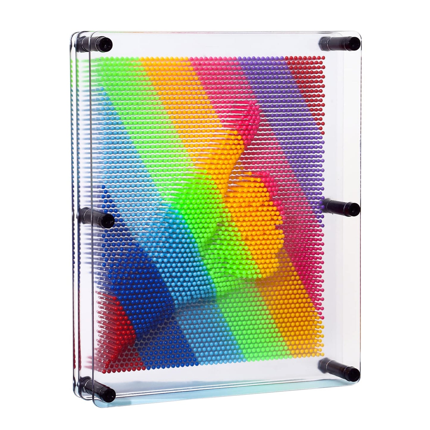 E-Firstfeeling 3D Pin Art Toy Extra Large 10' X 8' Pin Art Board Pin Impression Sculpture Toy For Kids Adults Hand Mold Board Toy (Transparency Multicolour)