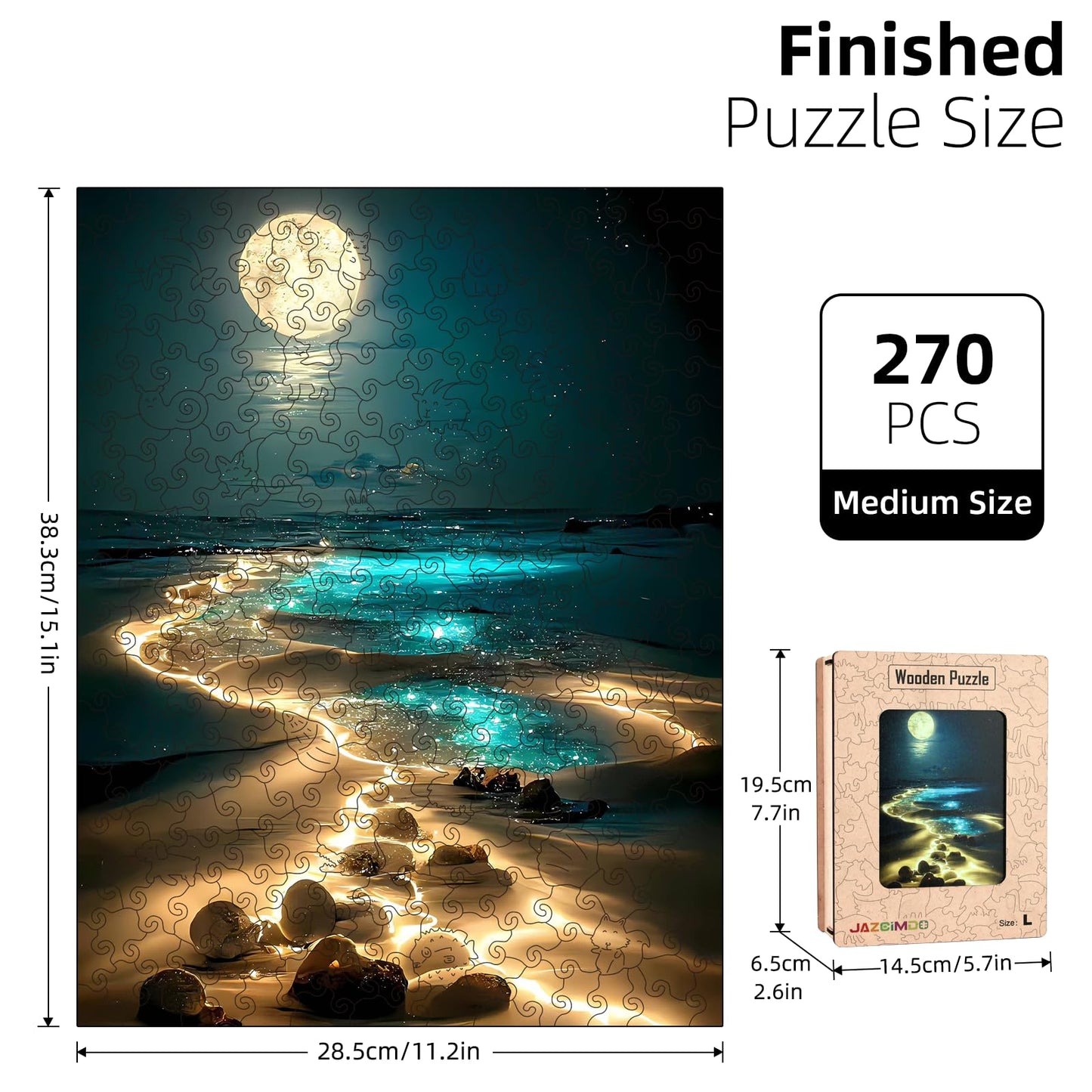 Wooden Puzzles for mature-themeds  Wooden Jigsaw Puzzles 270pcs  Unique Animal Shaped mature-themed Wooden Puzzles  Irregular Wood Puzzles mature-themed with Beautiful Wooden Box Birthday Gift Family Game (11.2 x 15.1 in)