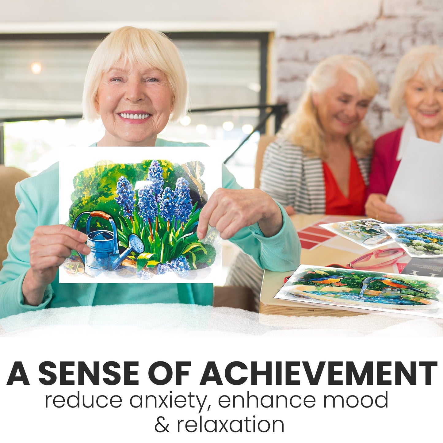 QUOKKA 10PACK Water Painting Dementia Activities for Seniors - Vibrant Blooms - Alzheimers Products for Elderly - Activities for