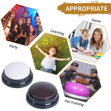 Pelteflu Voice Recording Button, 30 Second Record Button For Dog Pet Interactivity, Gift For Friend, Family,10 Color Have Coffee