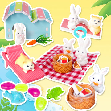 Carolart Pet Sensory Bin,Hamster And Rabbit Habitat,Animal Sensory Sand Kit For Boys And Girls, Pet Sensory Toys,Summer Beach To