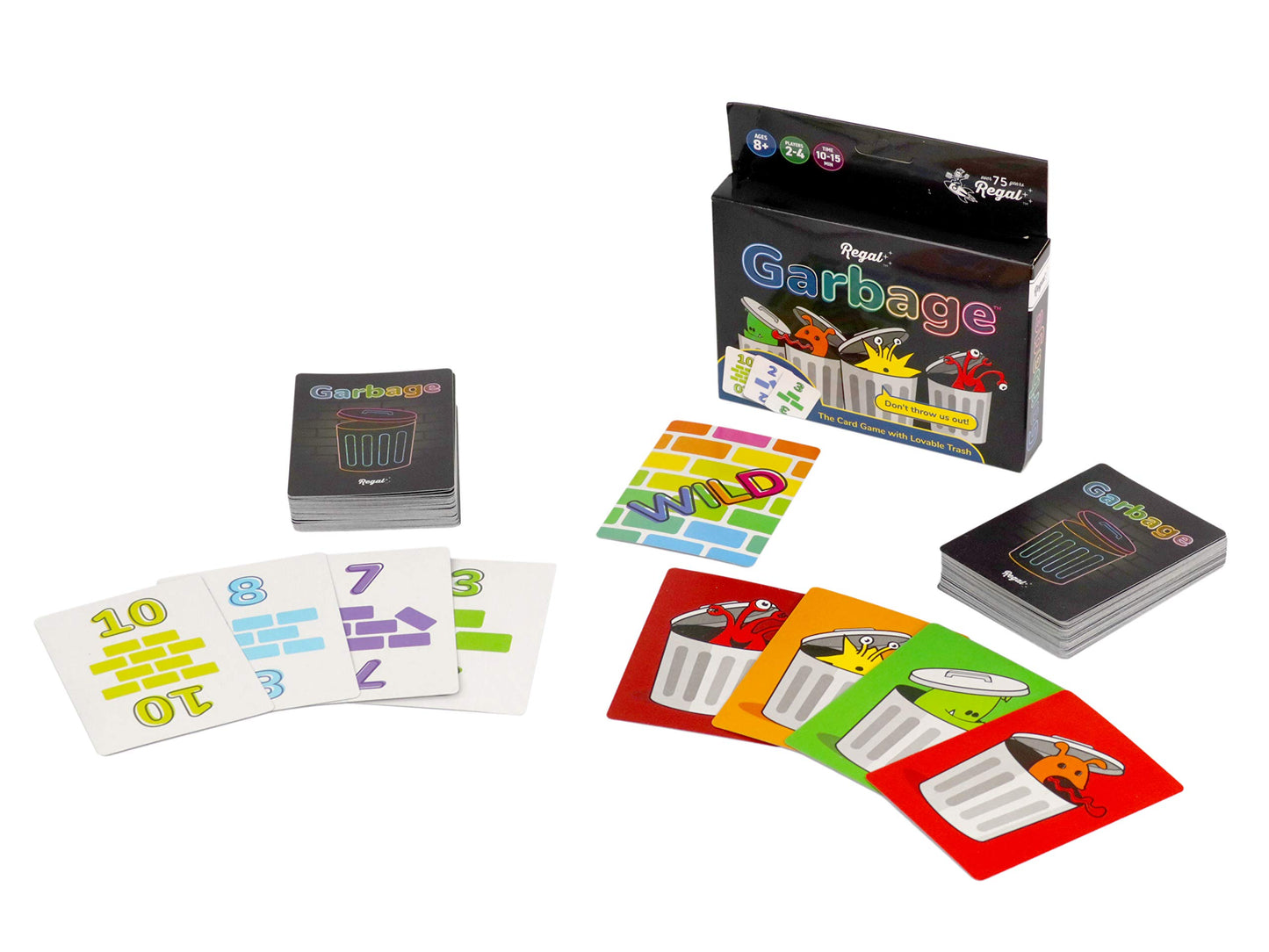 Regal Games Garbage Monsters Family Card Game - Cardstock, Model 235, Fun for All Ages, Colorful Garbage Theme