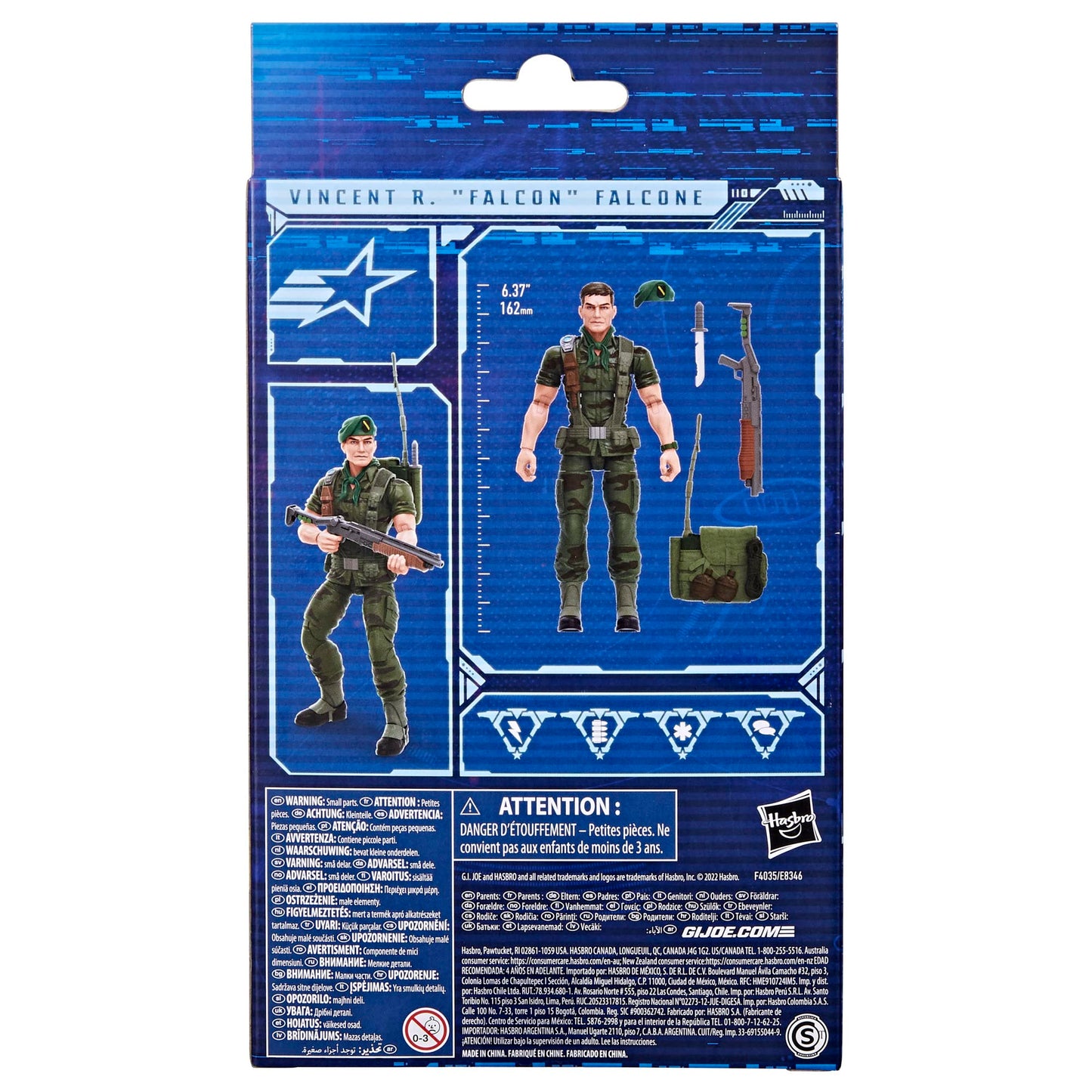 G.I. Joe Classified Series Vincent R. Falcon Falcone Action Figure 64 Collectible enhanced Toy  Multiple Accessories  6-Inch-Scale  Custom Package Art