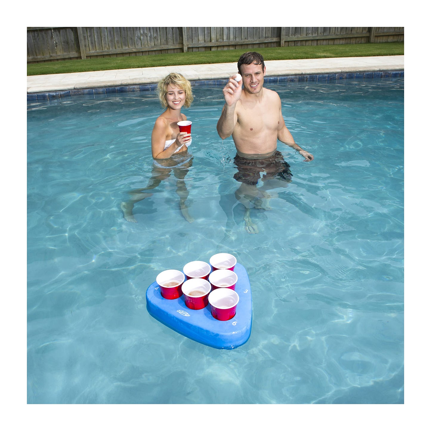 SwimWays enhanced Floating Swimming Pool Pong Game and Drink Holder (Assorted color)