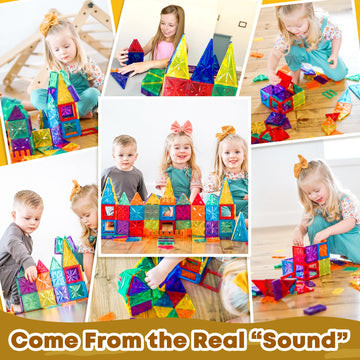 50Pcs Magnetic Tiles Kids Toys For Toddler Stem Magnet Building Blocks Toys, Diamond Tiles Edition Preschool Toys Classroom Must Haves For Kids Games, Sensory Toys For Boys & Girls Age 3-5 4-8 6-8