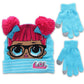 Red Pom Pom Blue Bow L.O.L. Surprise! Beanie Hat and Gloves Set