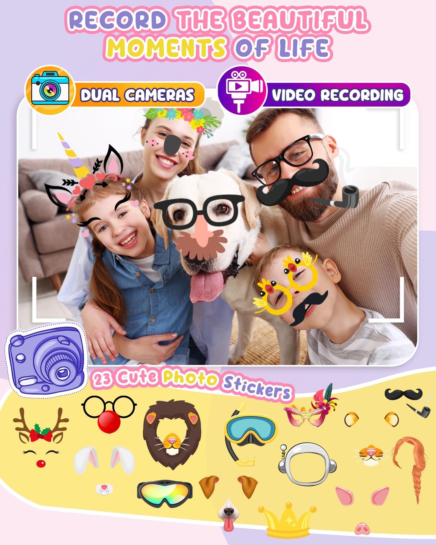 UCIDCI Kids Smart Phone Toys for Girls Ages 3-7 with Dual Camera - Toddler Phone Toys with Learning Games, Travel Toys with MP3