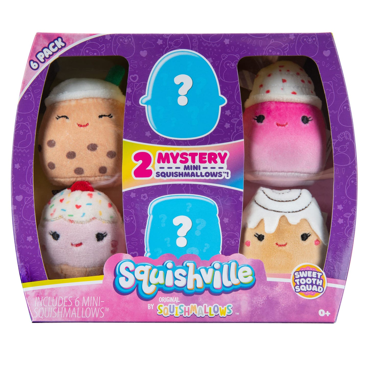 Squishville Plush Sweet Tooth Squad - 2-Inch Bernice, Chanel, Cinnamon, Carmelita, Maya & Clara - Soft Toys for Kids