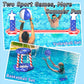 Gardentime Inflatable Volleyball Net and Basketball Hoops Pool Floating Toys Swimming Water Games for mature-themeds and Kids 8-12 Teens Volleyball Court (122 x25 x40 ) American Flag Summer Floaties
