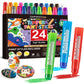 24 Colors Tempera Paint Sticks,Washable Paint Sticks for Kids,Non-Toxic,90s Quick Drying, Allergen Free and High Coverage Solid 