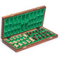 Husaria Wooden Chess Set - Ambassador, 21.7 Inch Large, Handcrafted Brown Chessmen, Felted Folding Board, Model SU-CH128-B
