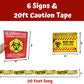 4Es Novelty 6 Warning Signs 11x14 with Caution Tape Roll 20 Feet - Halloween Zombie Party Decorations Halloween Indoor Outdoor
