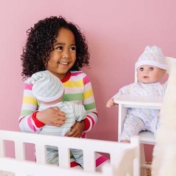 Melissa & Doug Mine To Love Twins Sebastian & Sofia 15       Medium Skin-Tone Boy And Girl Baby Dolls With Rompers, Caps, Pacifi