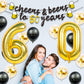 60Th Birthday Decorations For Men, Happy 60Th Birthday Decorations With 40 Inch Gold 60 Number Balloons, Birthday Banner, Latex