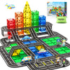 IGIVI 104 PCS Magnetic Tiles Road Set - Colorful STEM Building Blocks for Kids 3+, Perfect Christmas & Birthday Gifts for Boys & Girls