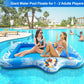 TURNMEON Extra Large Inflatable Tanning Pool Float Lounger with Backrest & Drink Holder, Pink/Blue, Water-Filled, Perfect for Pool Parties