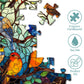 Stained Glass Puzzle Bird Puzzles For Adults 1000 Pieces, Round Bird Tree Jigsaw Puzzle, Impossible Hard Difficult Challenging Puzzles For Adults