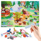 SHUWND MINI 3D Printed Zoo Animals Felt Story Board Set, 25Pcs Jungle Animals Toys, Thicker Flannel Board, Preschool Learning To
