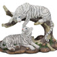 Ebros 9.25' Wide Albino Bengal White Tiger Couple Playing By Curved Tree Branch Statue As Predator Forest Tigers Giant Cats Jungle Frolic Decorative Figurine Perfect For Shelves Desktops Accent