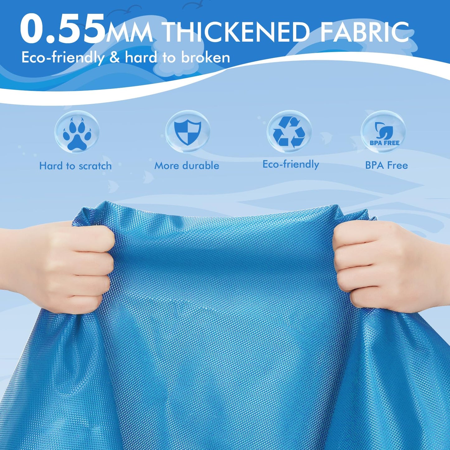 Yaungel Splash Pad For Dogs, 69In Non-Slip Sprinkler For 0.55Mm Thickened Durable And Foldable Dog Pool Inflatable Summer Outdoo
