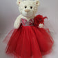KINNEX COLLECTIONS SINCE 1997 20 Teddy Bear with Elegant Dress (Centerpiece) ~ B16631N-14 (Red)