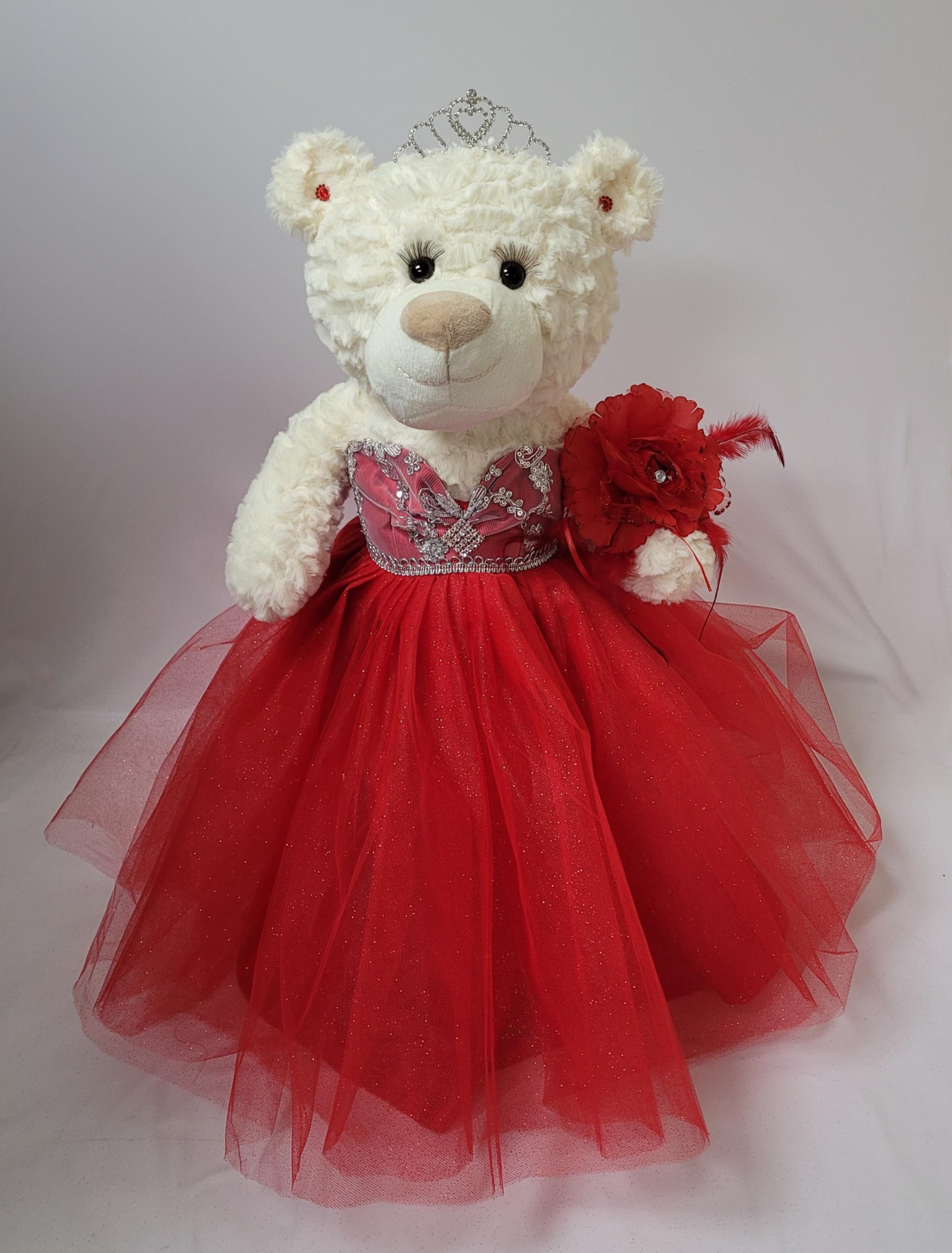 KINNEX COLLECTIONS SINCE 1997 20 Teddy Bear with Elegant Dress (Centerpiece) ~ B16631N-14 (Red)