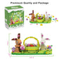 Alagoo Easter Bunny And Basket Building Kit, 422 Pcs Easter Rabbits Display Building Toy Set, Easter Basket Stuffers Easter Eggs Baskets For Kids Easter Building Toys Easter Gifts For Boys Girls