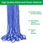 ZZYFGH 33'' 7mm Metallic Blue Bead Necklace Bulk, Mardi Gras Round Beaded Necklaces for Party Favors Costume Necklace (12 Pcs)