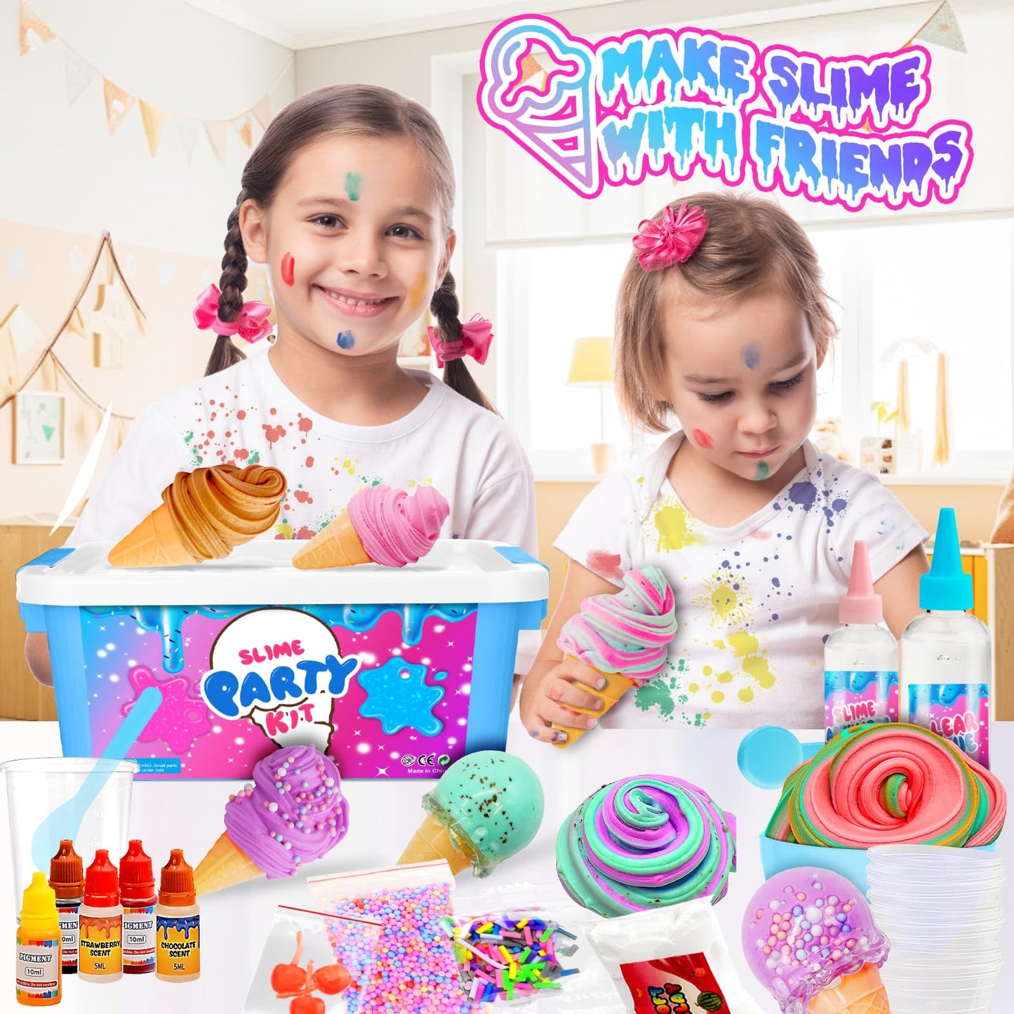 Ice Cream Candy Mini Slime Kit,Can Making Butter Slime,Foam Balls Slime, Party Favors For Kids,Stress Relief Toys,For Girls Boys 6-12