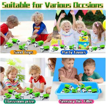 Diecast Garbag Truck Toys, 6 Pack Toy Garbage Trash Truck for Toddlers 1-3, Mini Kids Play Vehicles Set for Boys Girls Age 3 4 5