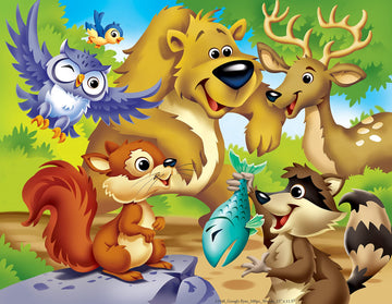 Masterpieces Googly Eyes 48-Piece Jigsaw Puzzle for Kids - Woodland Animals - 14x19 - Assorted Colors