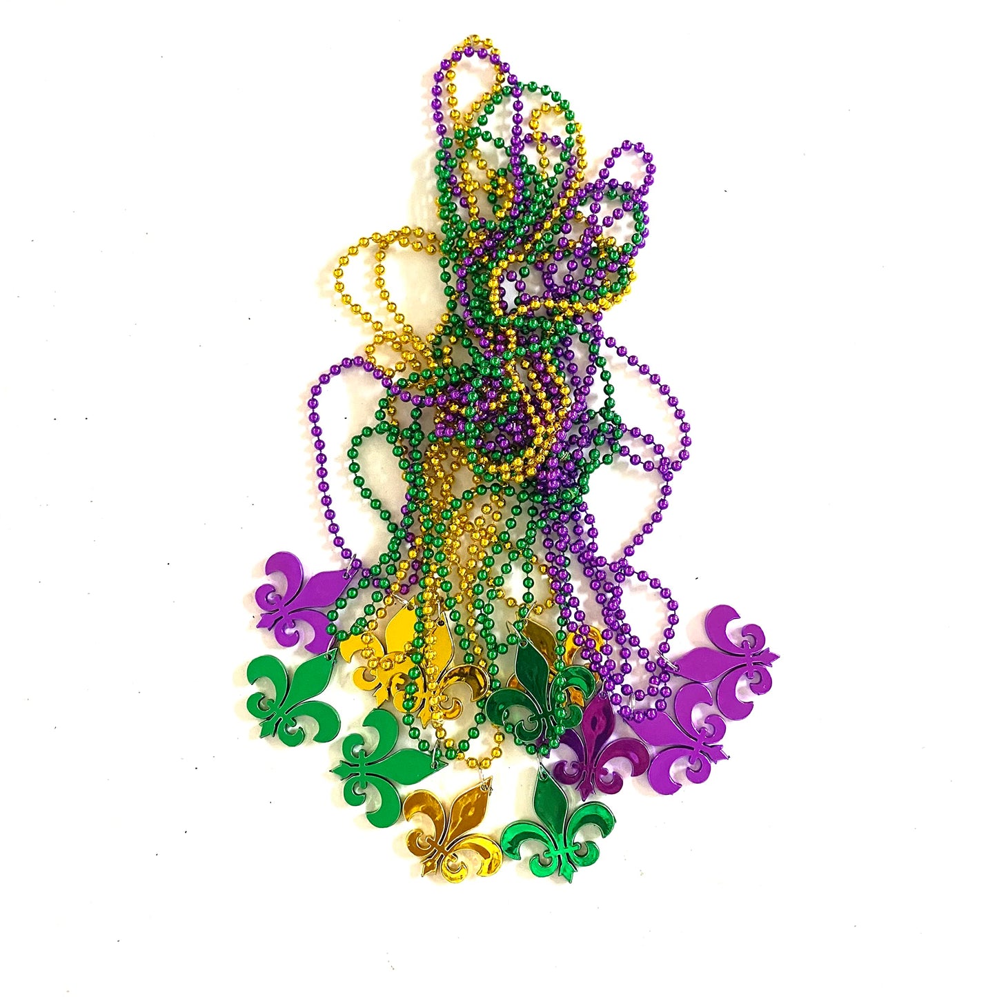 Ysppf Mardi Gras Bead Necklaces Round Multi Colors Party Necklace(12 Pcs)