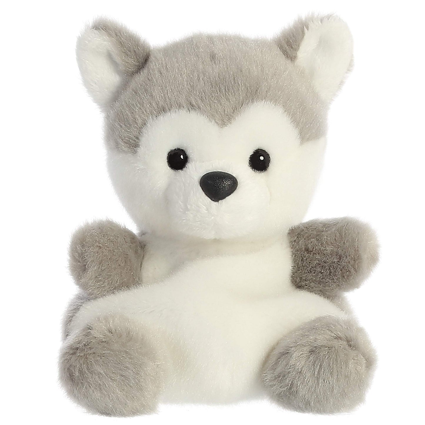 Aurora® Adorable Palm Pals™ Busky Husky™ Stuffed Animal - Pocket-Sized Play - Collectable Fun - Gray 5 Inches