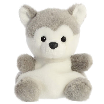 Aurora® Adorable Palm Pals™ Busky Husky™ Stuffed Animal - Pocket-Sized Play - Collectable Fun - Gray 5 Inches