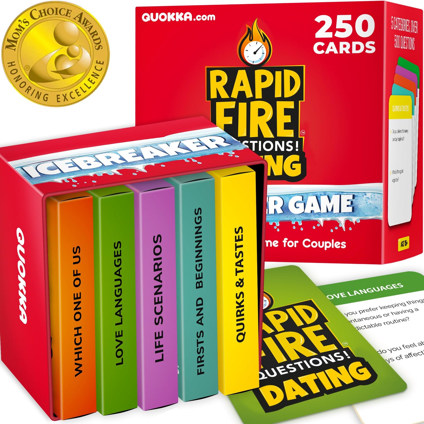 QUOKKA Couples Conversation Games for Date Night - Fun Cards with 500+ Questions - Perfect Icebreaker for mature-themeds & Date Night Games for New or Married Couples - enhanced Version