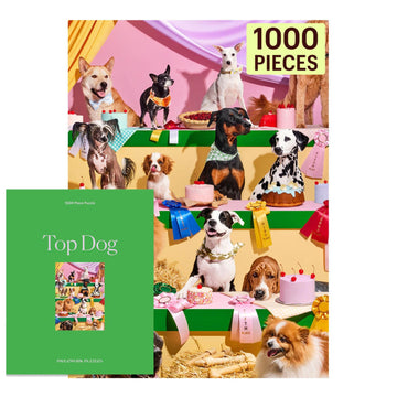 Piecework Top Dog 1000 Piece Puzzle For Adults, Challenging Jigsaw With Dogs And Baked Desserts Imagery, Soft-Touch Puzzle Gift