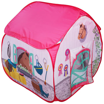 Pop It Up|Horse Stable - Pop-Up Playtent - Fun2Give Indoor Playhouse, Front & Back Doors, Spacious Interior, Pretend Play, Toddlers & Kids Ages 3+