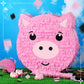 Deekin Pig Piñata Stick Set with Blindfold and Confetti - Pink Party Supplies for Kids Birthday and Farm Theme Celebrations
