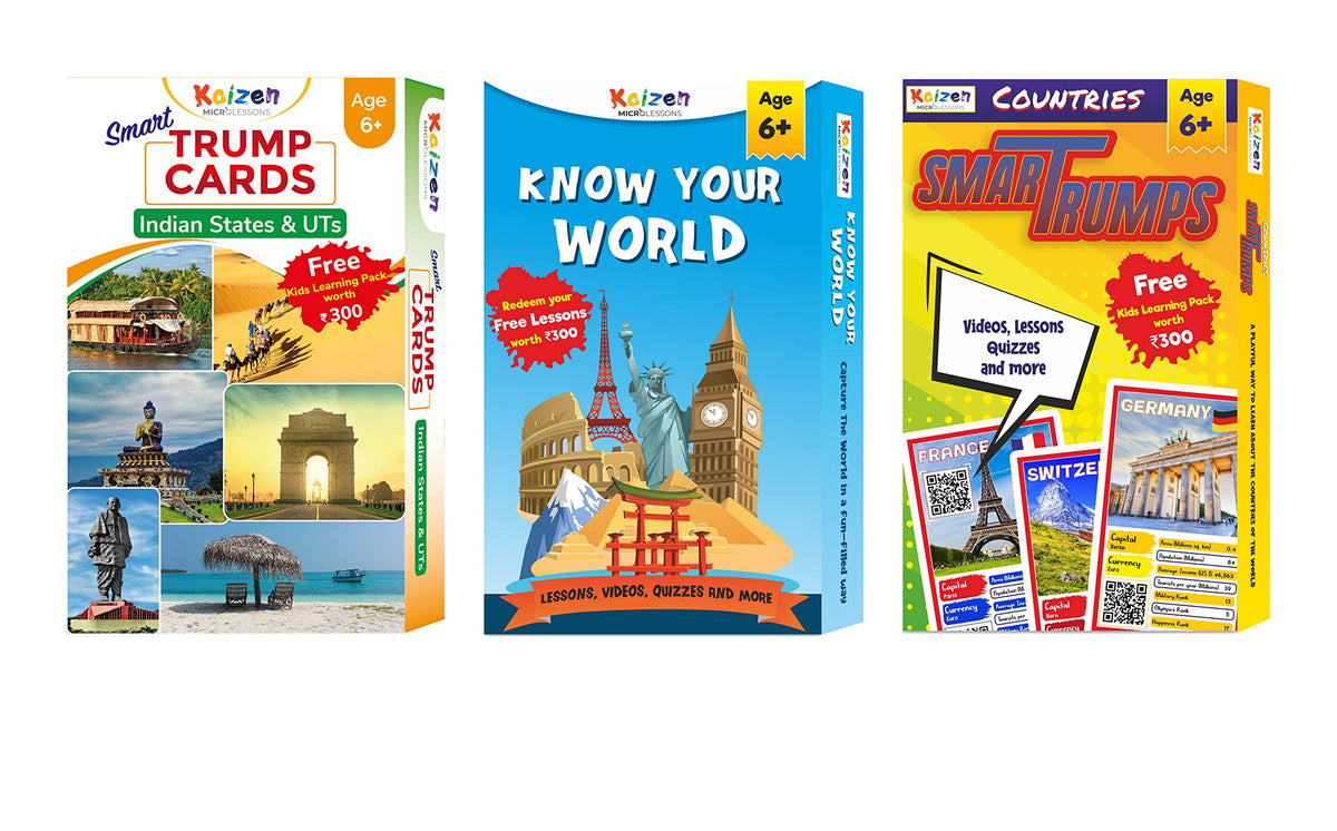 Kaizen Microlessons Smart Cards. (Geography 3In1 Combo) For Kid